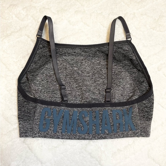 Gymshark Mesh Neckline Sports Bra Grey/Blue Size (S) Small - Picture 3 of 4